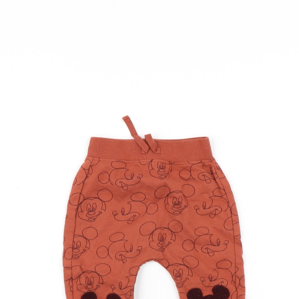 George Baby Red   Jogger Trousers Size 9 Months  - Mickey mouse