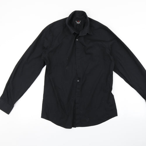 River Island Mens Black    Button-Up Size S