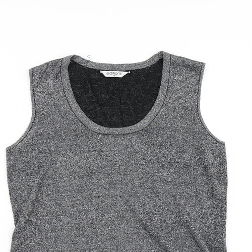 editions Womens Grey   Basic T-Shirt Size 10