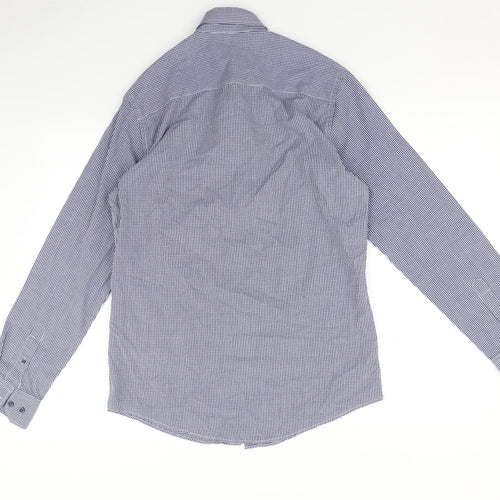 F&F Mens Blue Check   Button-Up Size 14.5