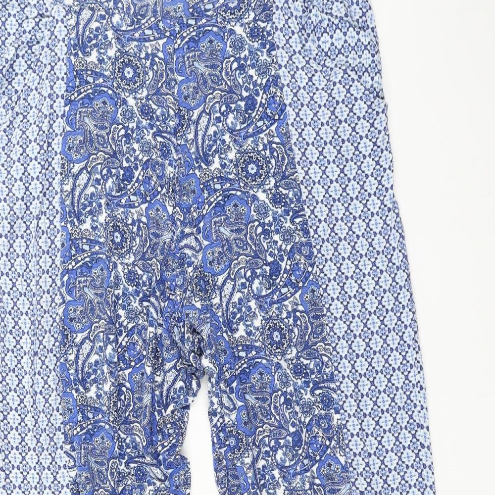 TU Womens Blue Paisley  Harem Trousers Size 14 L29 in