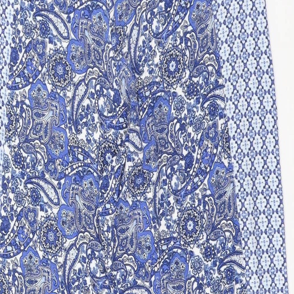 TU Womens Blue Paisley  Harem Trousers Size 14 L29 in