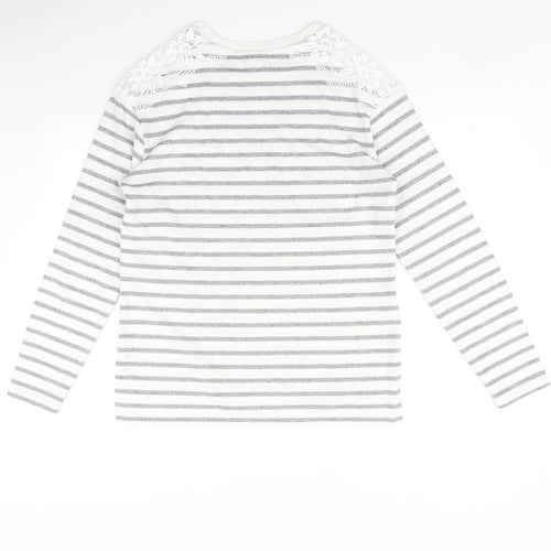 NEXT Womens Grey Striped  Pullover Jumper Size 14