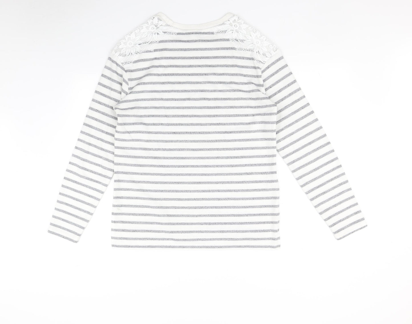 NEXT Womens Grey Striped  Pullover Jumper Size 14