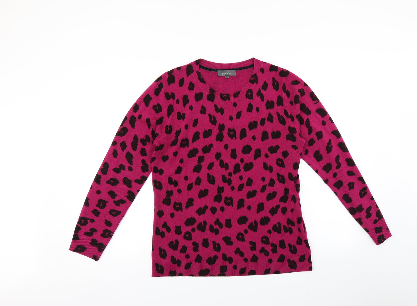 Marks and Spencer Womens Purple Animal Print  Pullover Jumper Size 14