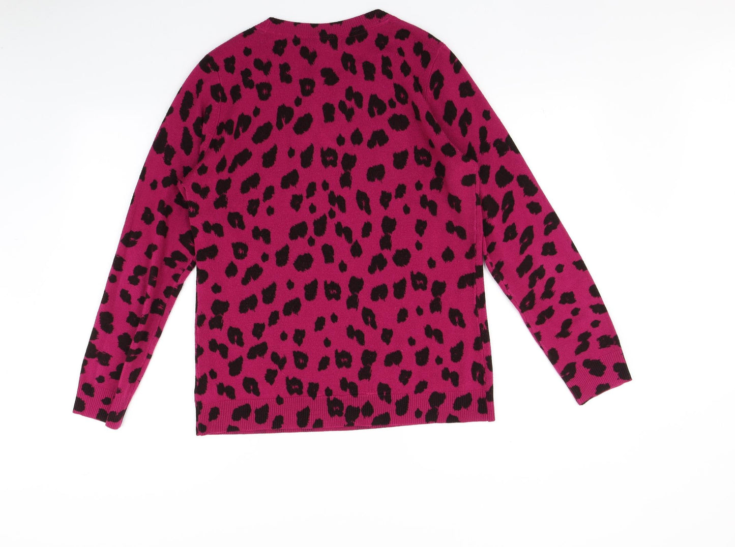 Marks and Spencer Womens Purple Animal Print  Pullover Jumper Size 14