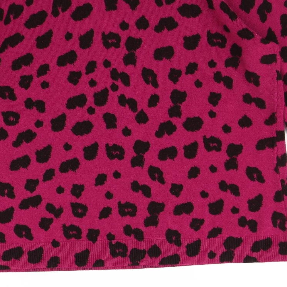 Marks and Spencer Womens Purple Animal Print  Pullover Jumper Size 14