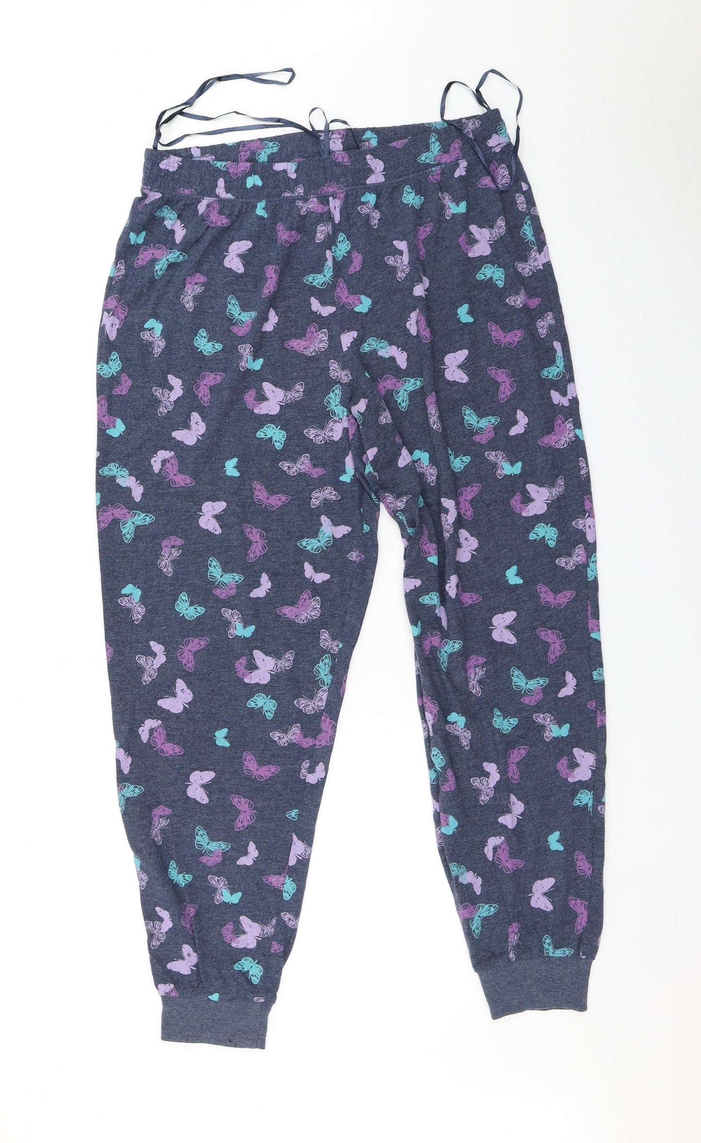 Marks and Spencer Womens Blue    Pyjama Pants Size 16  - Butterfly print