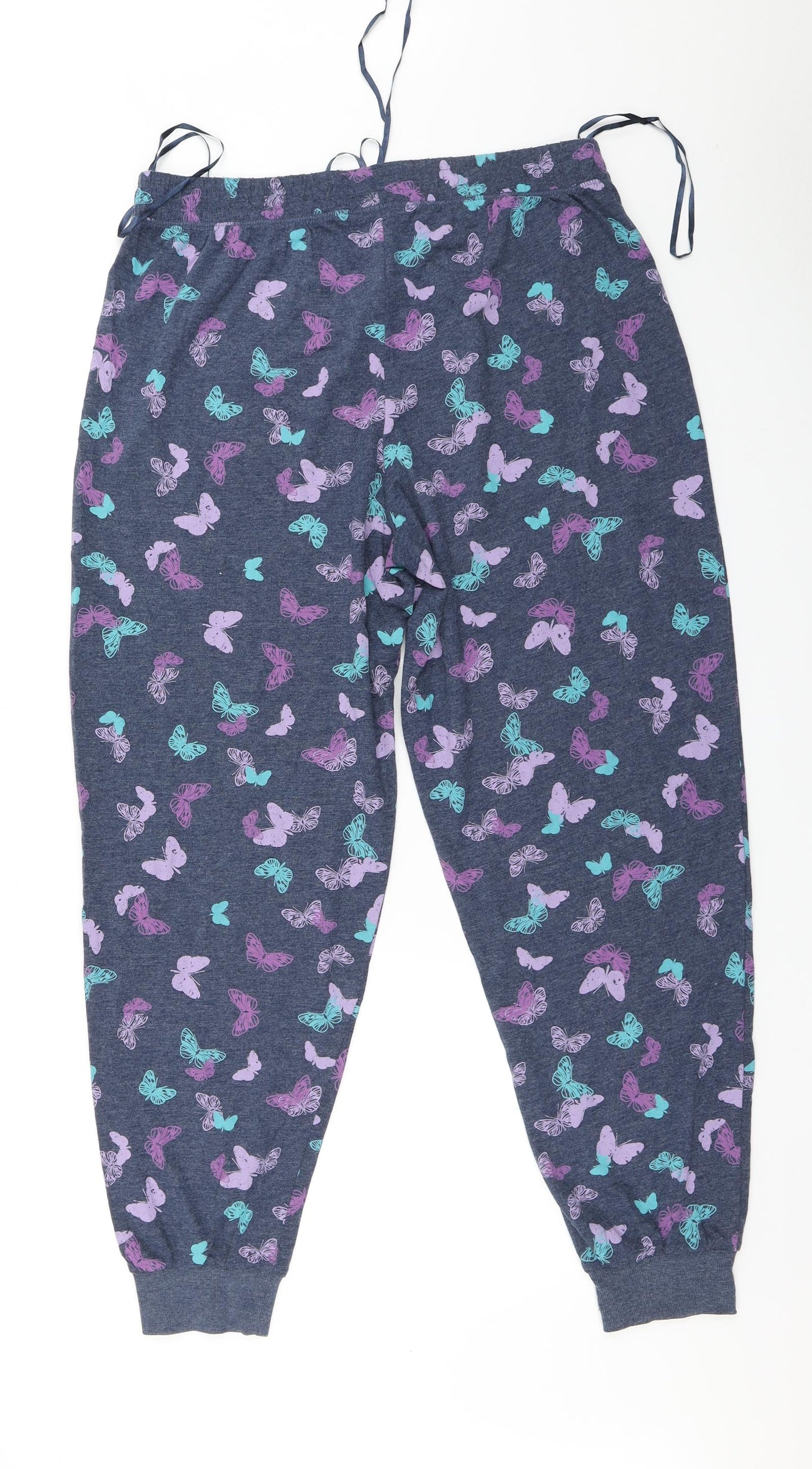 Marks and Spencer Womens Blue    Pyjama Pants Size 16  - Butterfly print