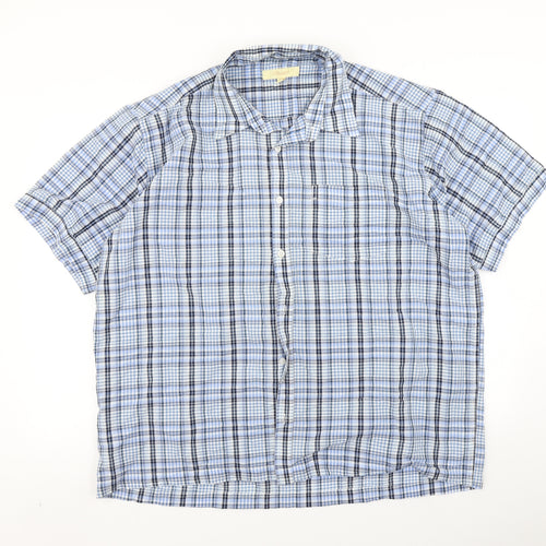 Churns Mens Blue Check   Button-Up Size XL