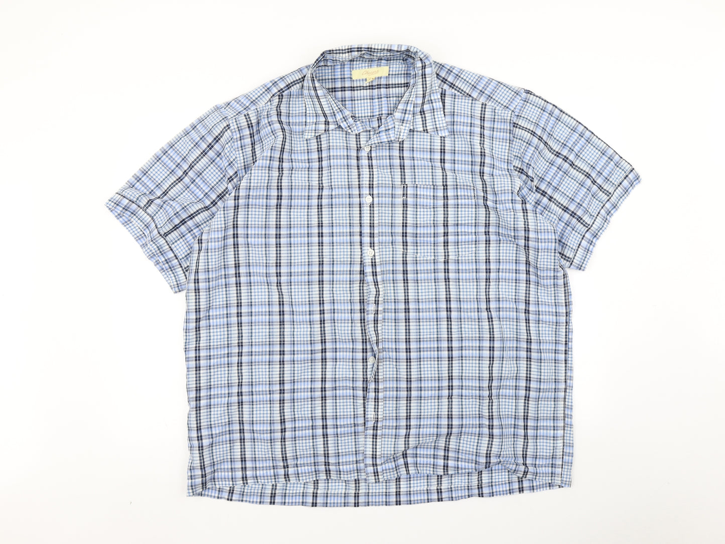 Churns Mens Blue Check   Button-Up Size XL