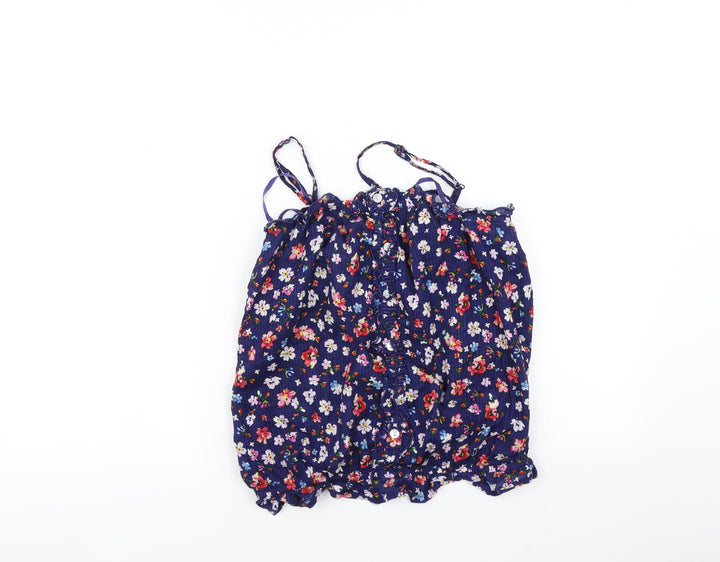 New Look Womens Blue Floral  Basic T-Shirt Size 8
