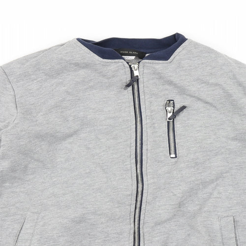 River Island Boys Grey   Full Zip Hoodie Size 11-12 Years