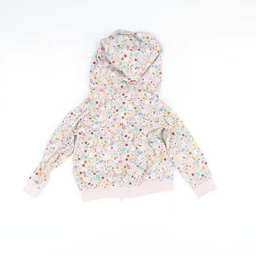 TU Girls Pink Floral  Full Zip Jumper Size 2-3 Years