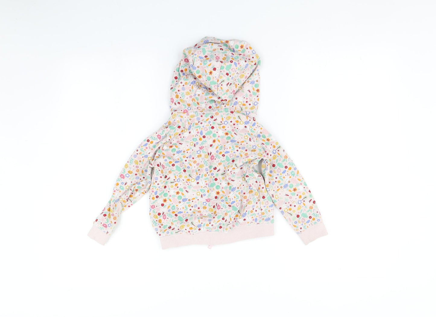 TU Girls Pink Floral  Full Zip Jumper Size 2-3 Years