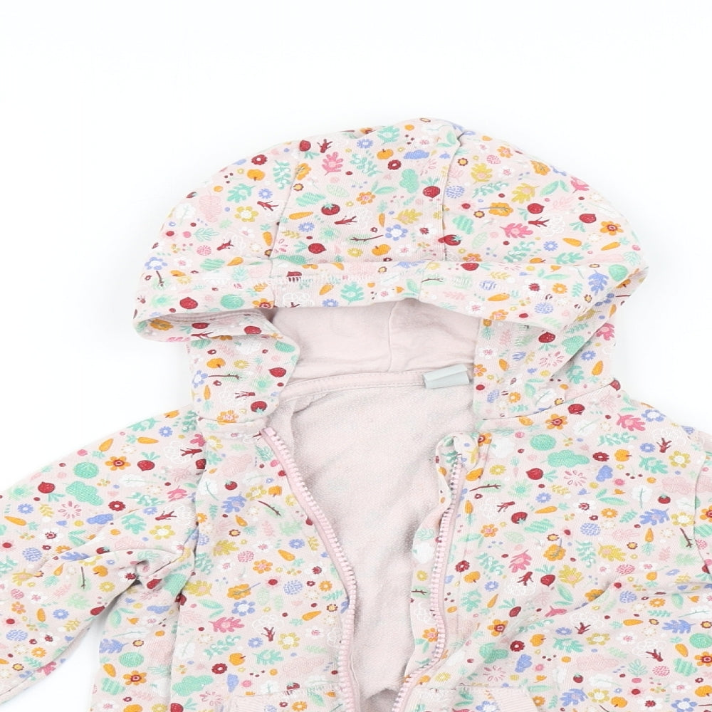 TU Girls Pink Floral  Full Zip Jumper Size 2-3 Years