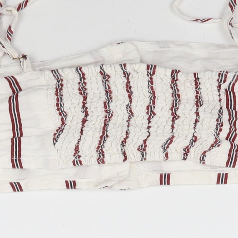 River Island Womens White Striped  Camisole Blouse Size 12