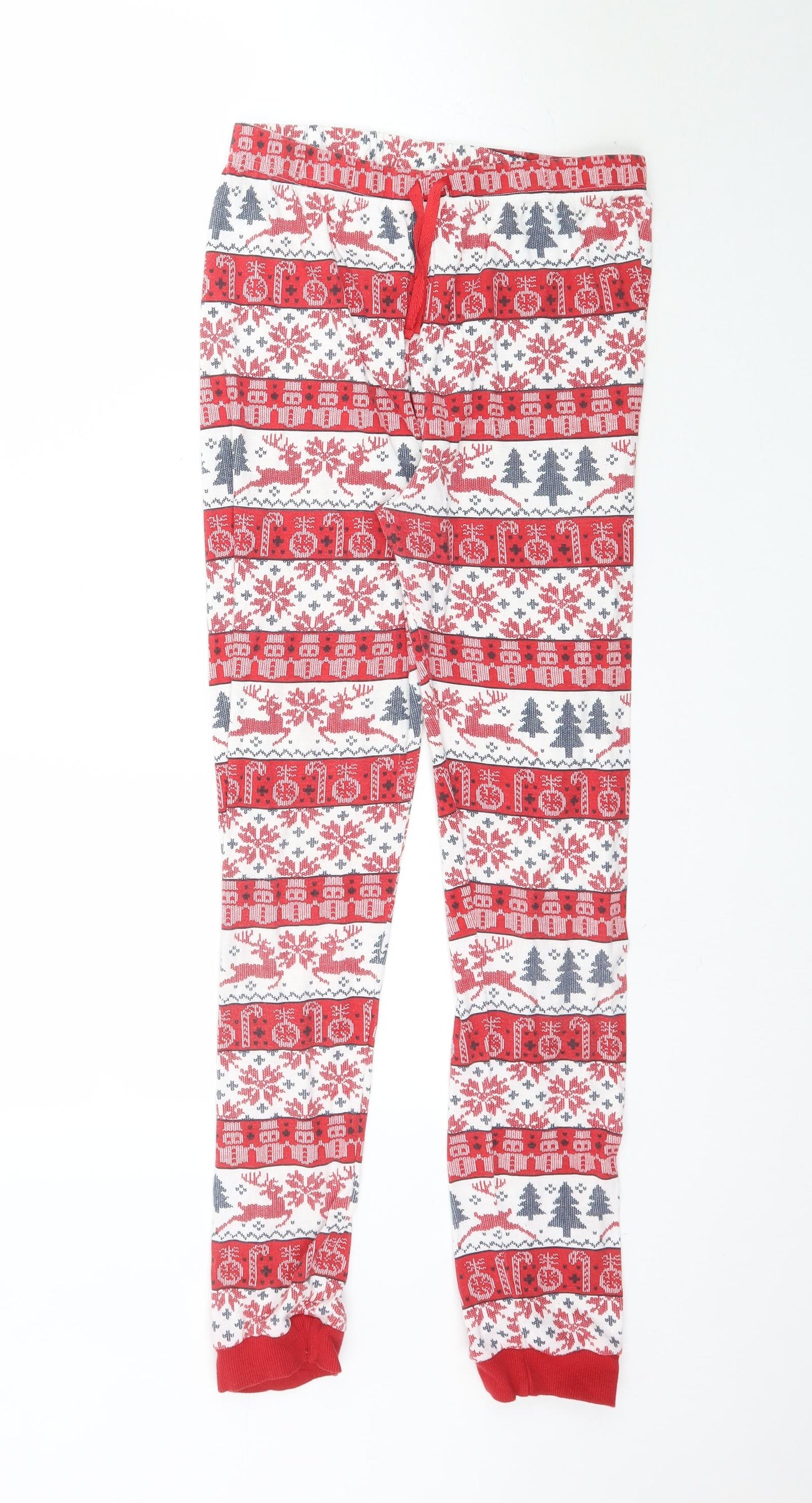 Primark Girls Red Fair Isle   Pyjama Pants Size 13-14 Years