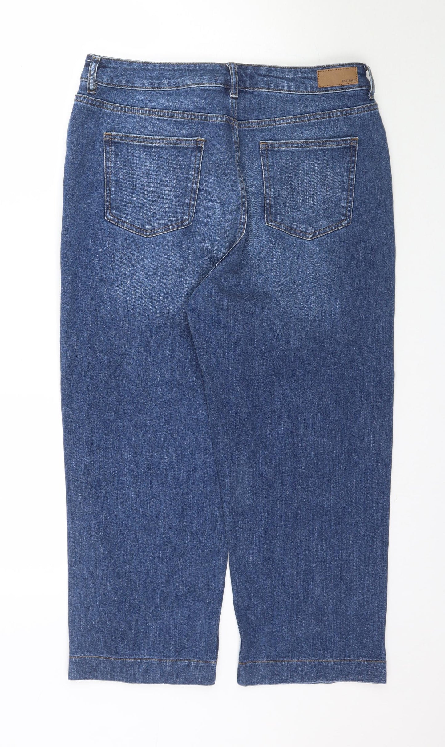Fat Face Womens Blue  Denim Straight Jeans Size 14 L24 in
