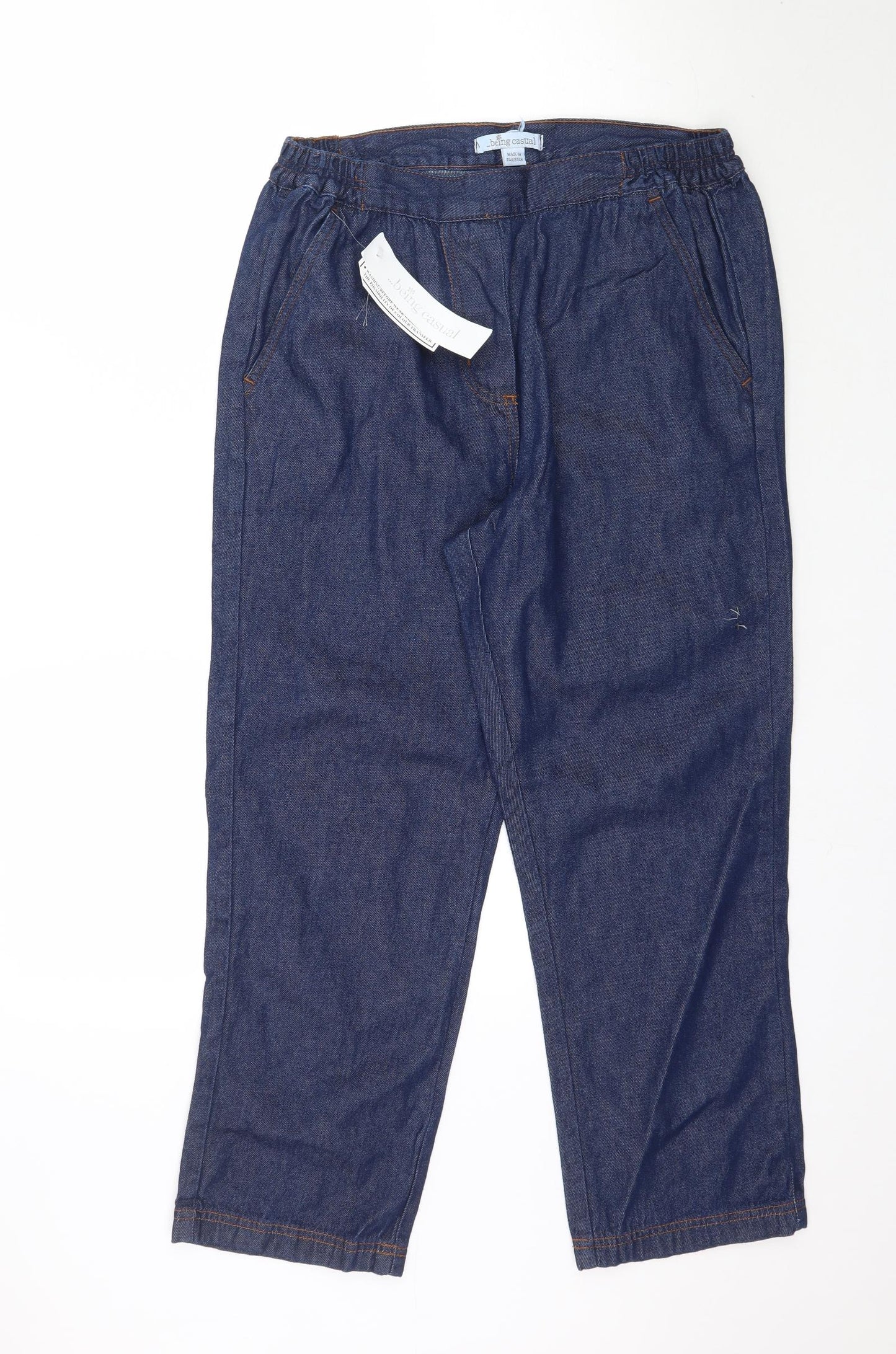 Being Casual Womens Blue  Denim Straight Jeans Size 12 L26 in