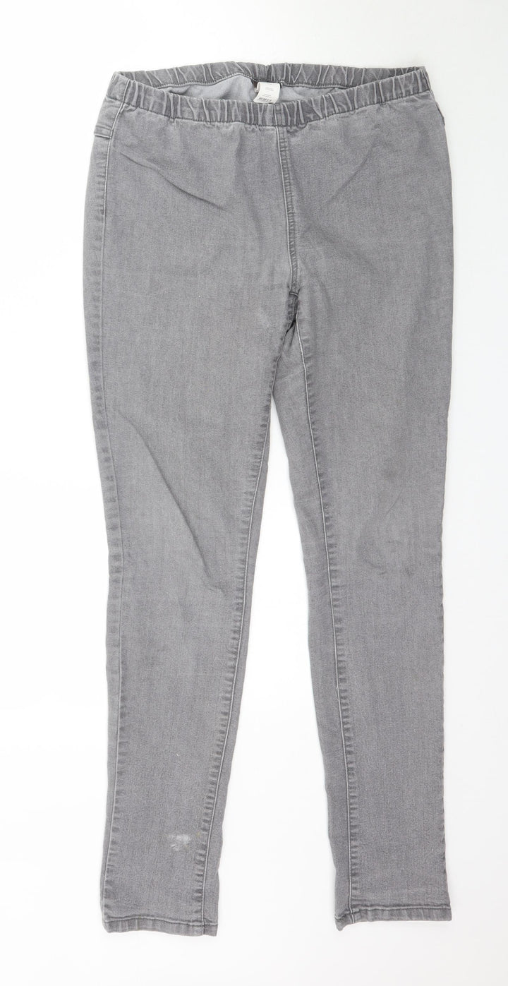 Pieces Womens Grey Denim Jegging Jeans Size L L32 in