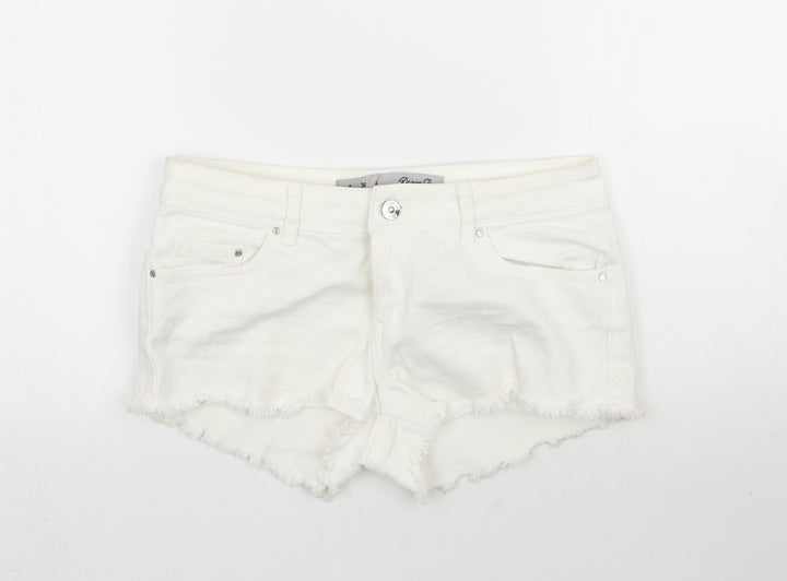 Denim Co. Womens White  Denim Cut-Off Shorts Size 8