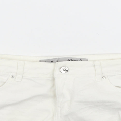 Denim Co. Womens White  Denim Cut-Off Shorts Size 8