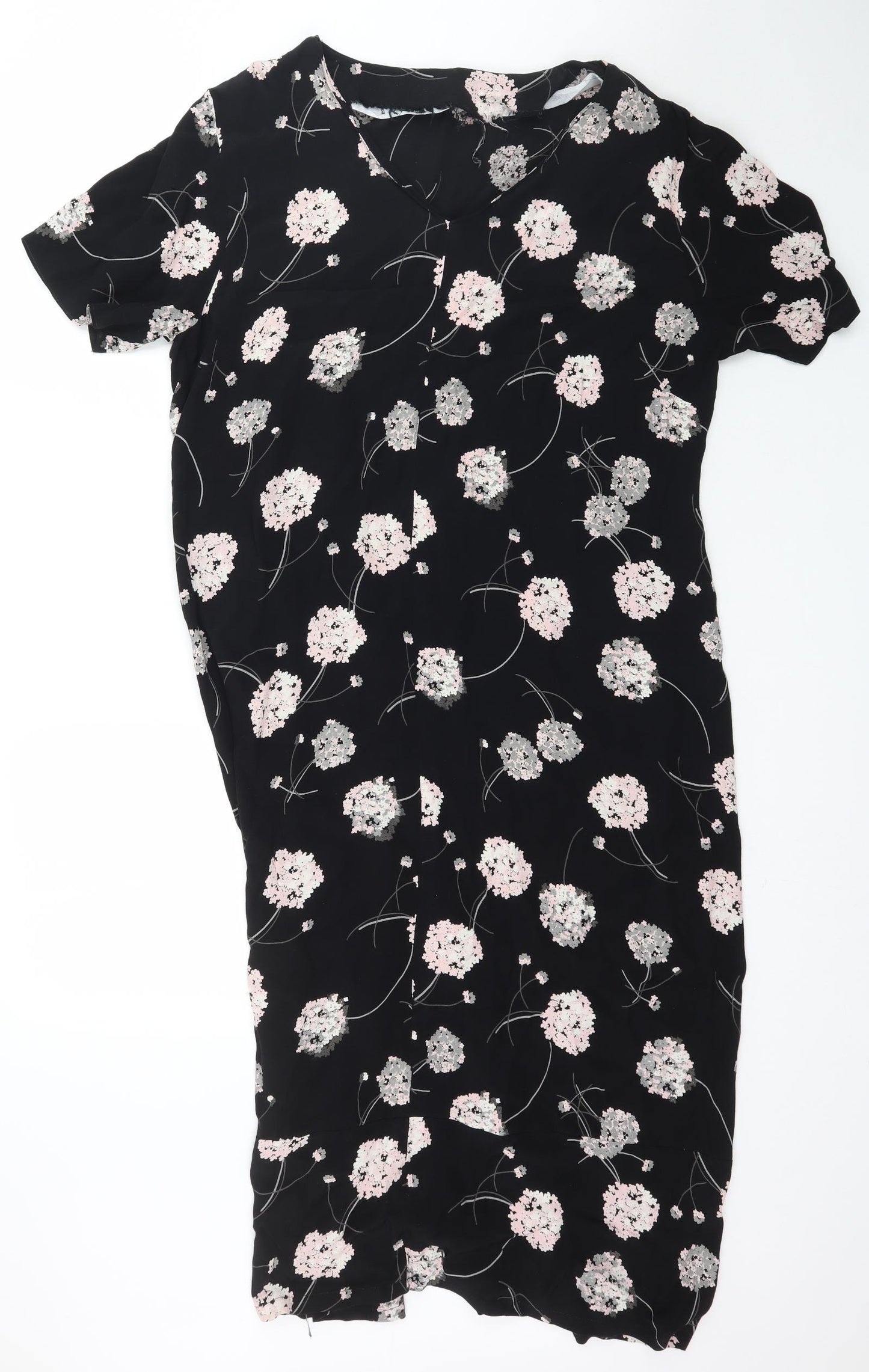 Preworn Womens Black Floral  Shift  Size L