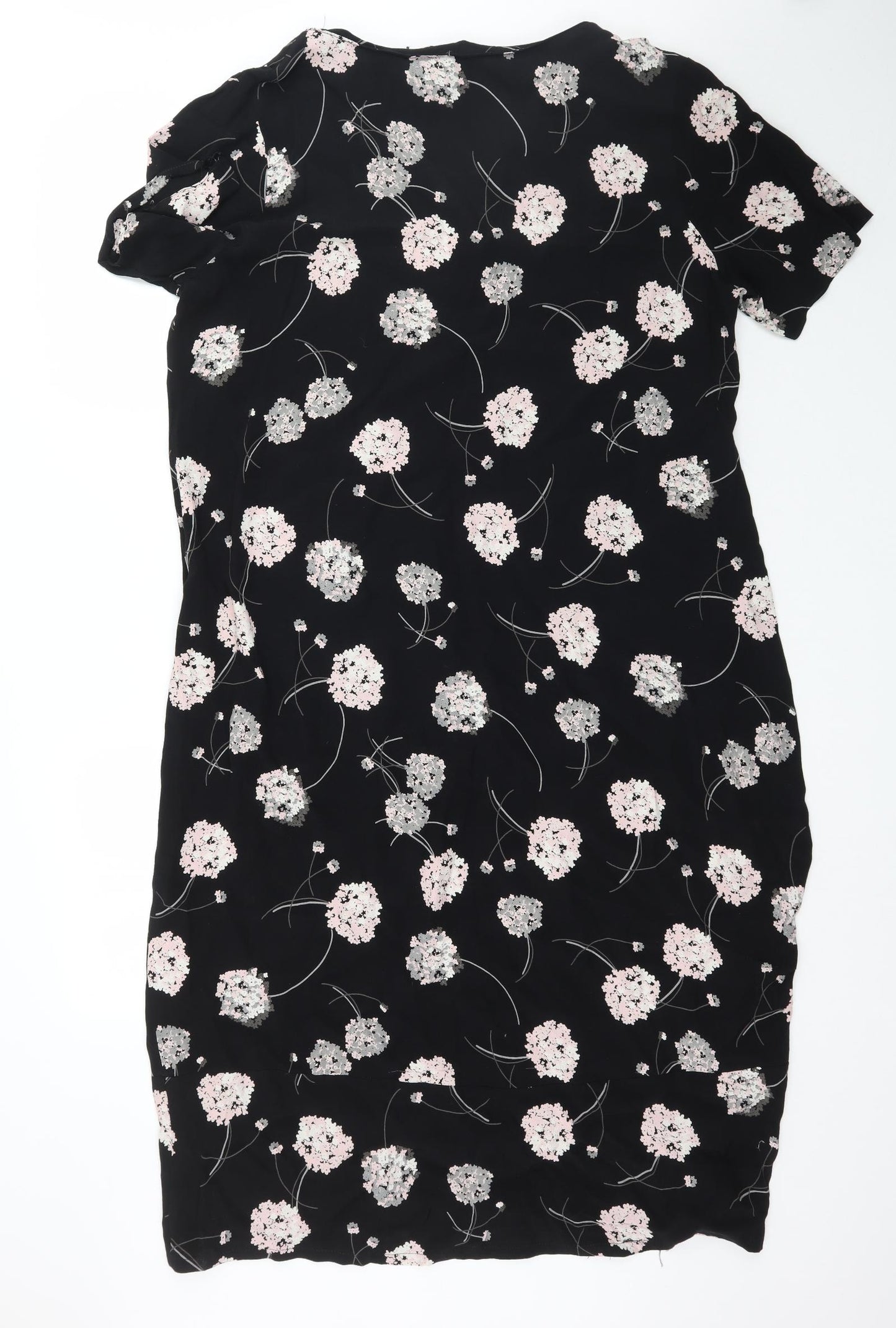 Preworn Womens Black Floral  Shift  Size L
