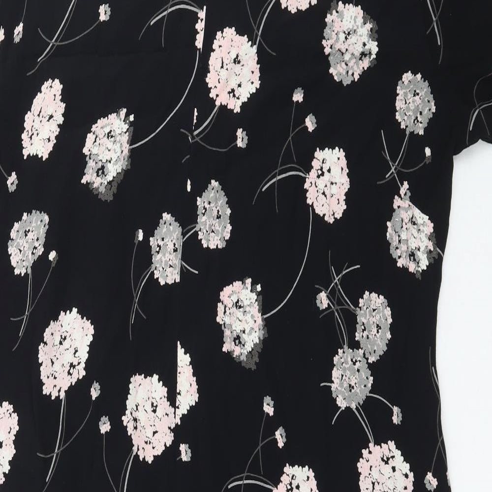 Preworn Womens Black Floral  Shift  Size L
