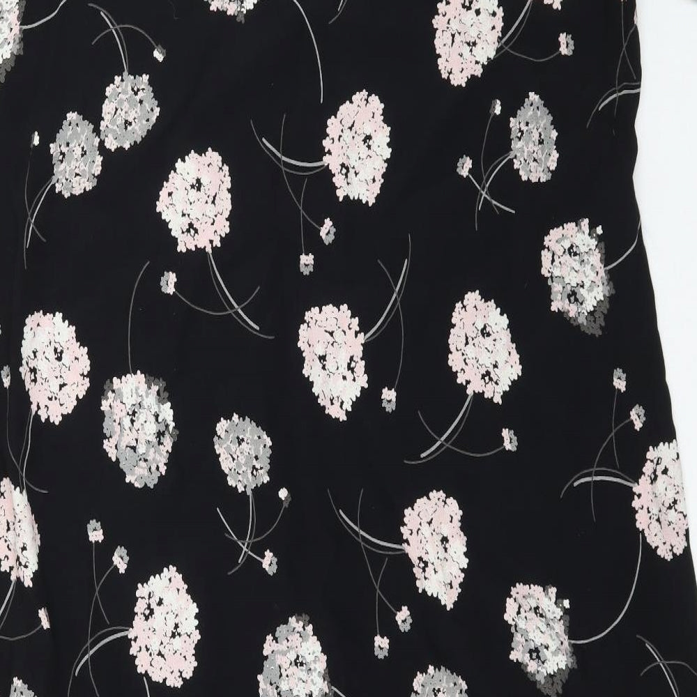 Preworn Womens Black Floral  Shift  Size L