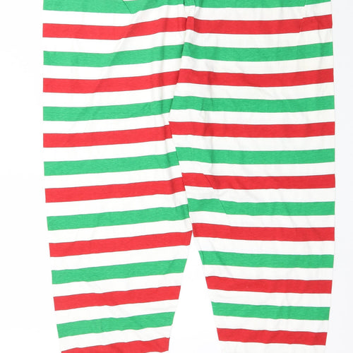 Preworn Womens Multicoloured Striped   Pyjama Pants Size L  - Christmas