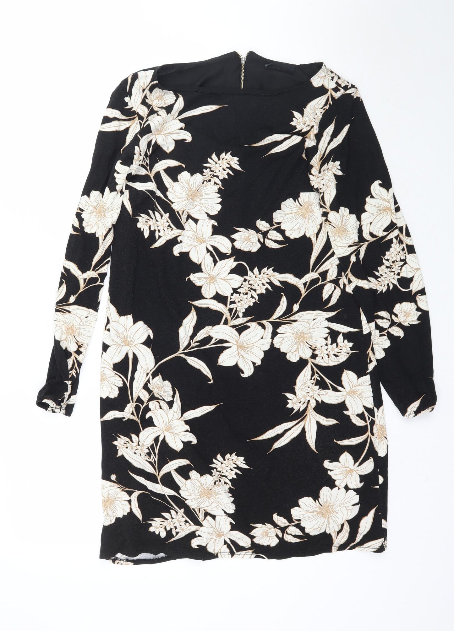 Wallis Womens Black Floral  Mini  Size 10