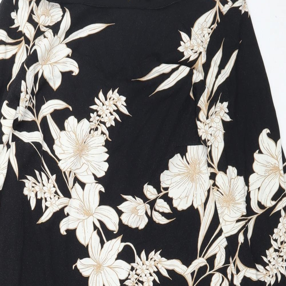 Wallis Womens Black Floral  Mini  Size 10