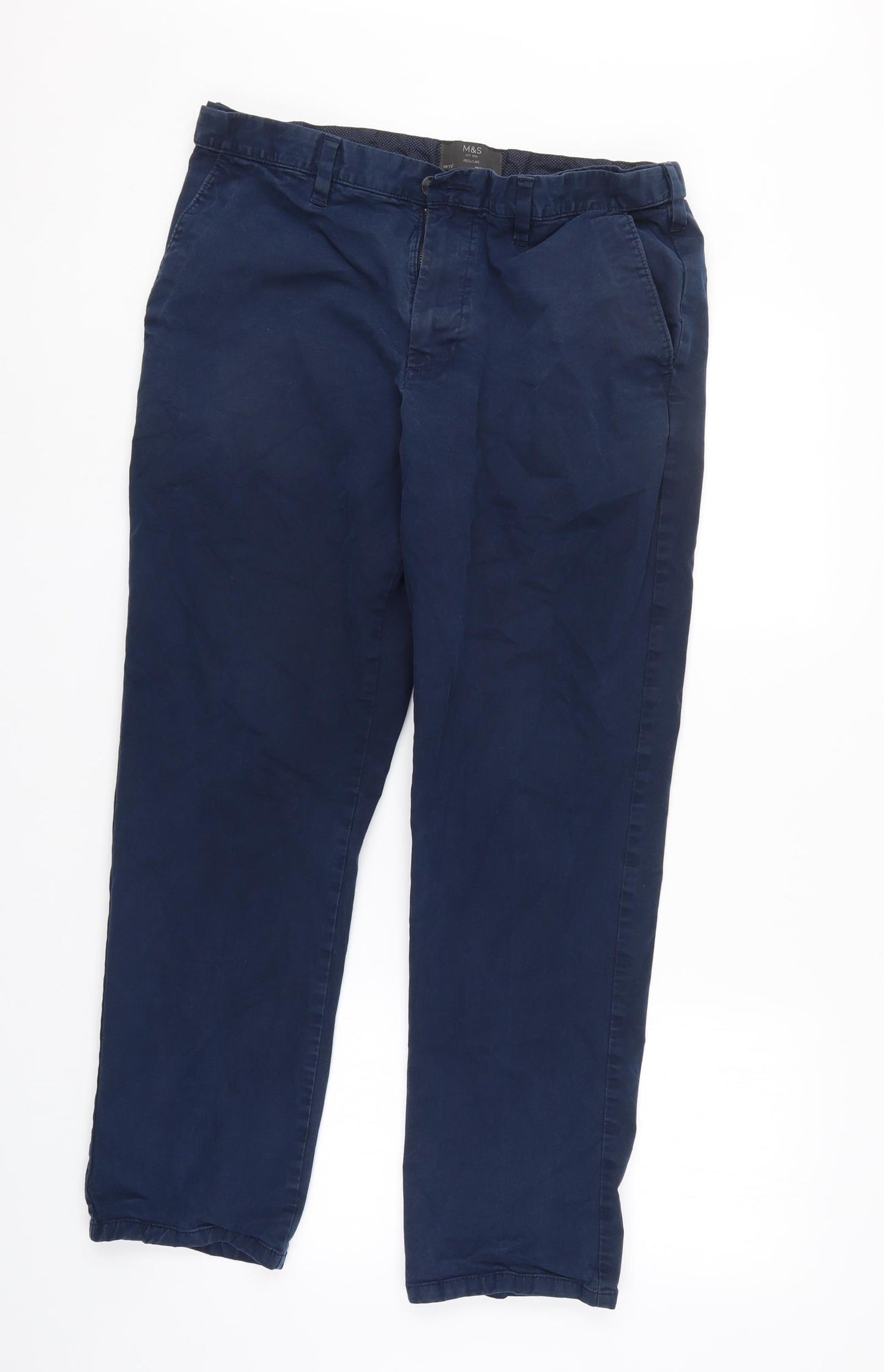 M&S Mens Blue   Chino Trousers Size 36 L31 in