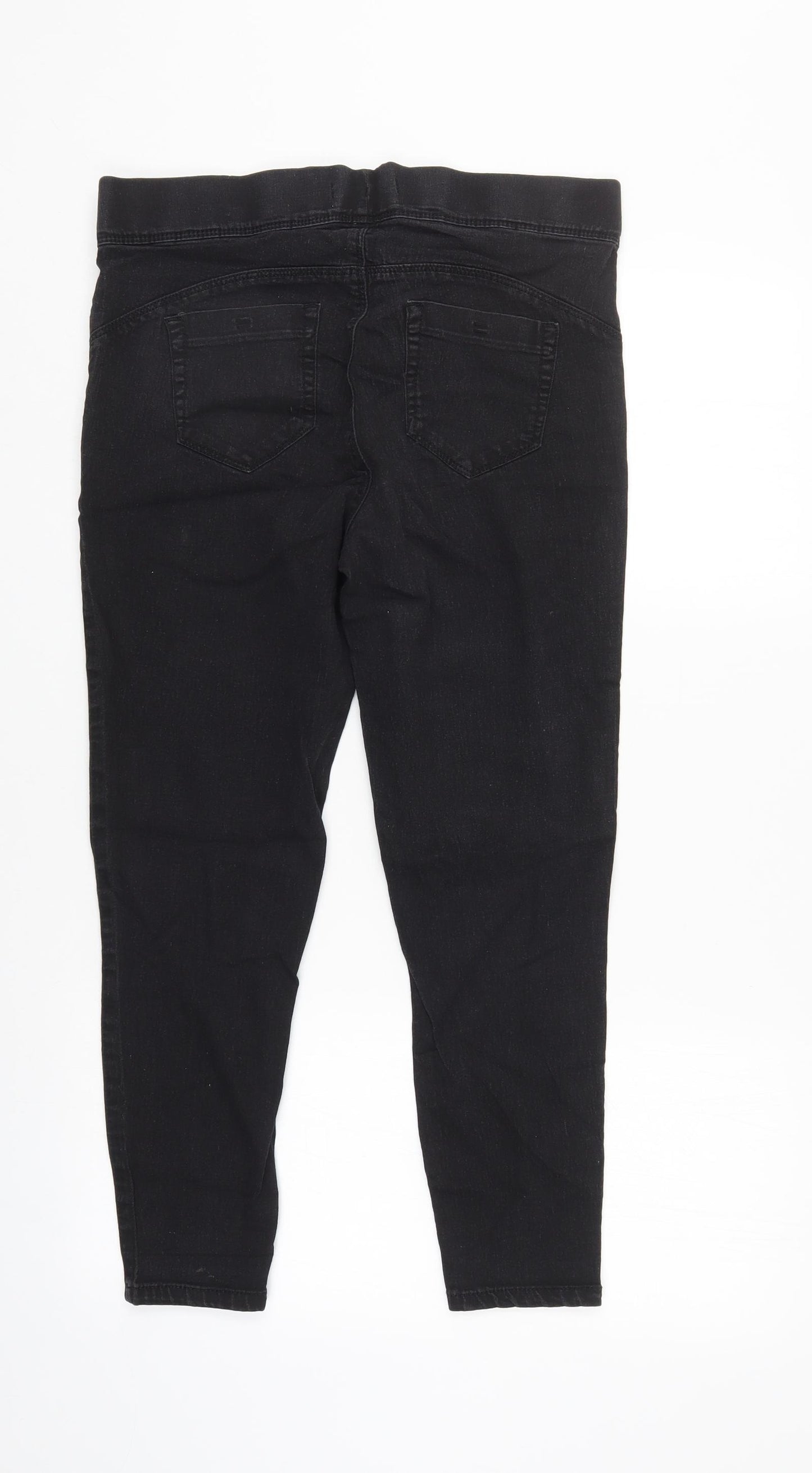 Denim & Co. Womens Black  Denim Tapered Jeans Size 16 L25 in - Elastic Waist