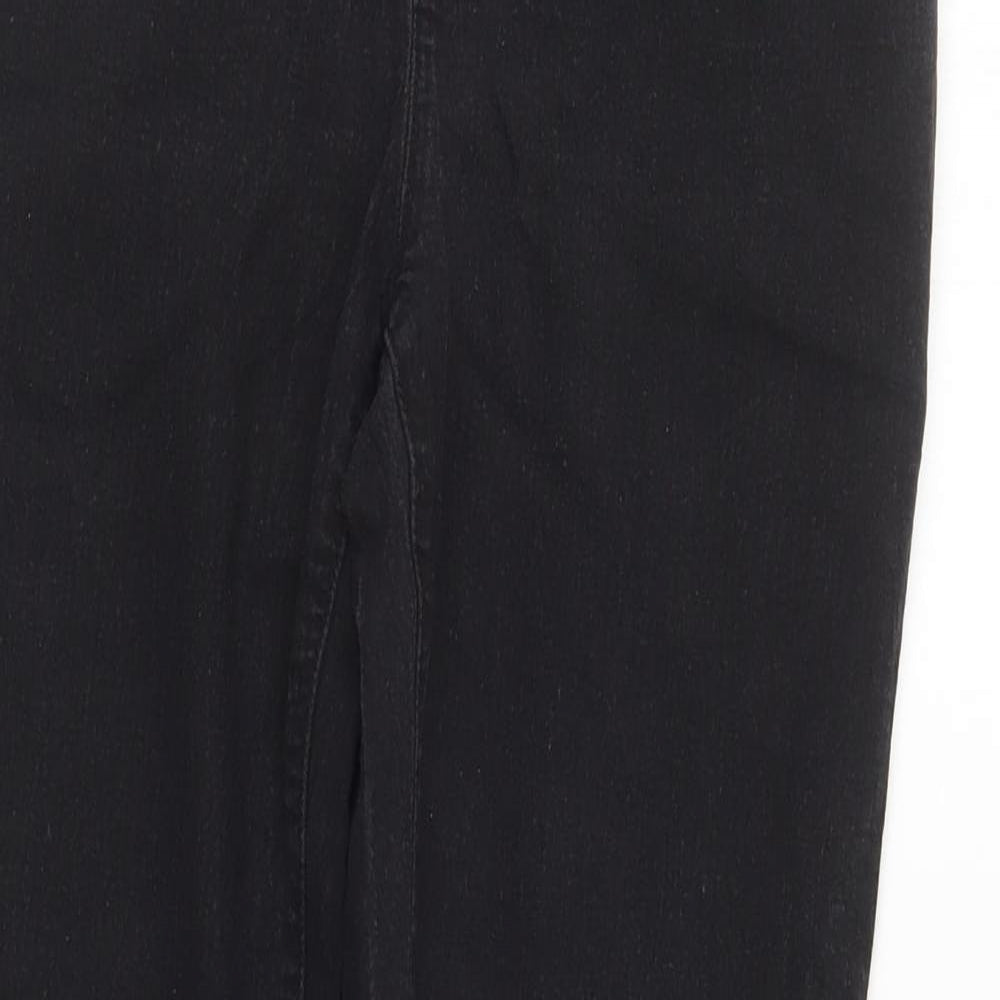 Denim & Co. Womens Black  Denim Tapered Jeans Size 16 L25 in - Elastic Waist