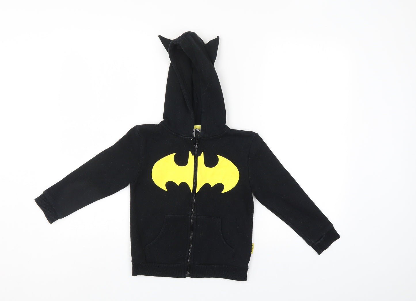 Batman Boys Black   Full Zip Hoodie Size 6-7 Years