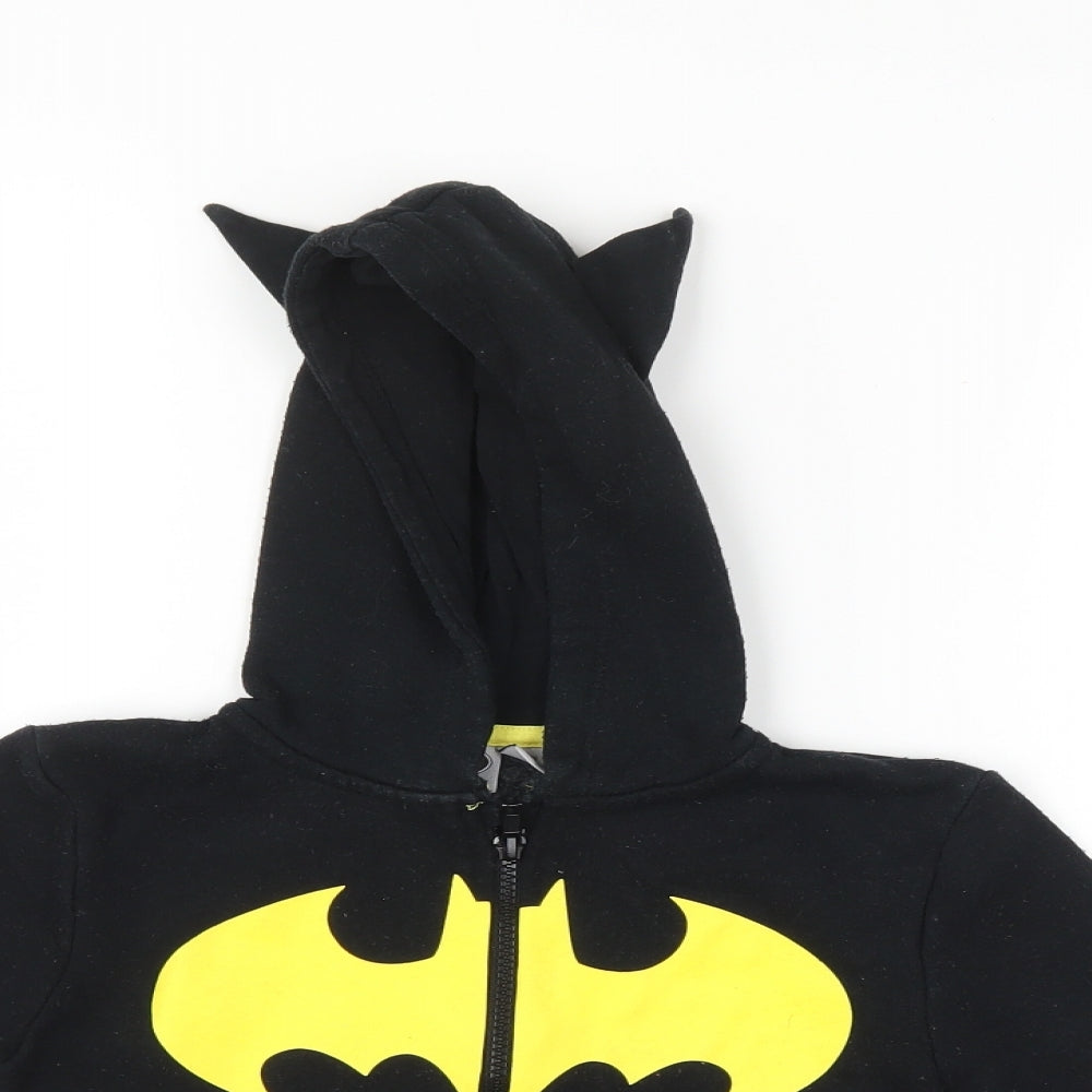 Batman Boys Black   Full Zip Hoodie Size 6-7 Years