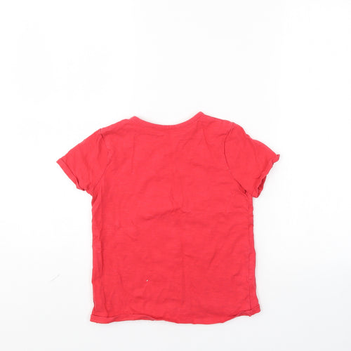 George Girls Red   Basic T-Shirt Size 8-9 Years