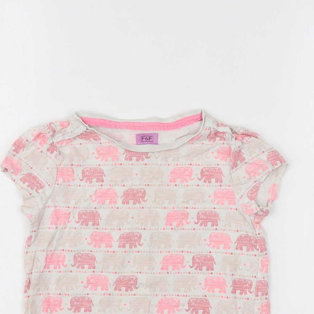 F&F Girls Pink   Basic T-Shirt Size 5-6 Years