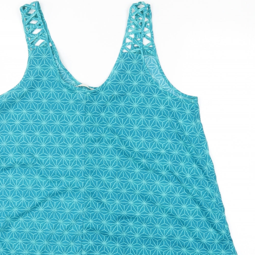 H&M Womens Blue Geometric  Basic Blouse Size M
