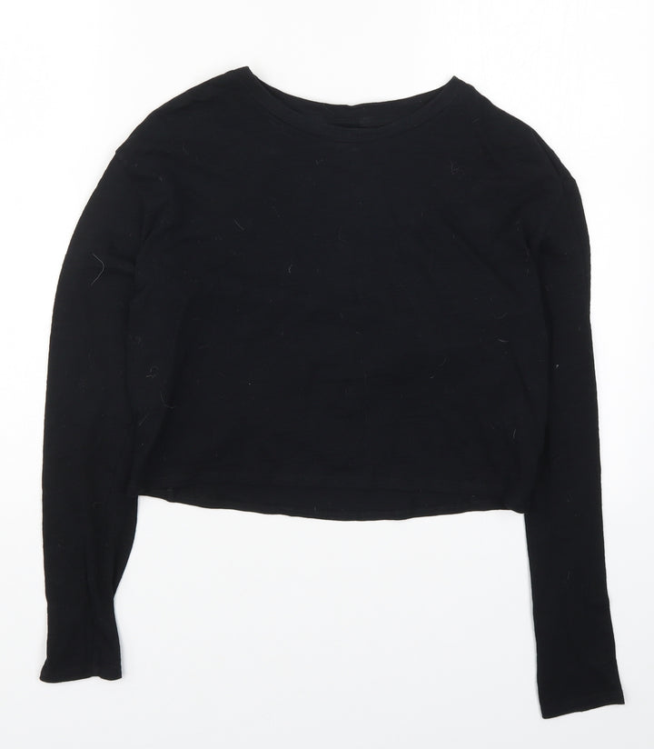 Topshop Womens Black Basic T-Shirt Size 8