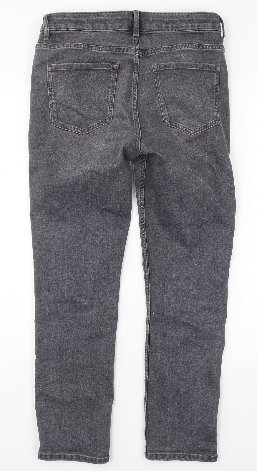 Marks and Spencer Womens Grey  Denim Straight Jeans Size 12 L26 in