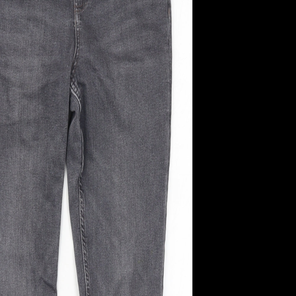 Marks and Spencer Womens Grey  Denim Straight Jeans Size 12 L26 in