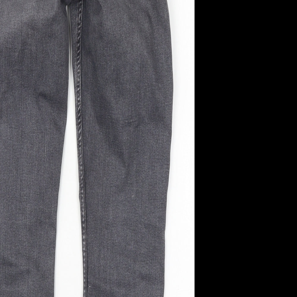 Marks and Spencer Womens Grey  Denim Straight Jeans Size 12 L26 in
