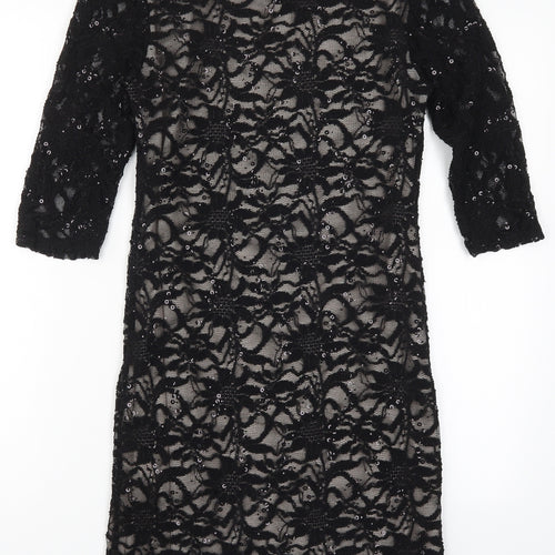Evie Womens Black  Lace Pencil Dress  Size 10