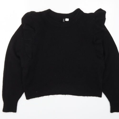 H&M Womens Black  Knit Pullover Jumper Size M