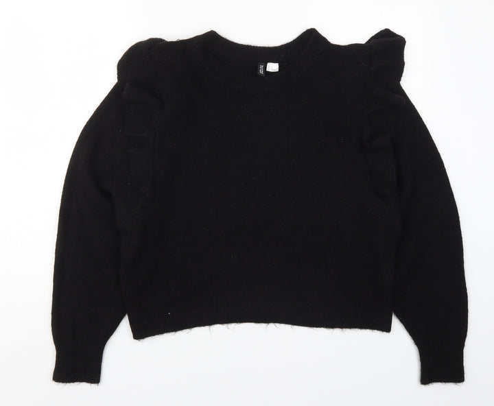 H&M Womens Black Knit Pullover Jumper Size M