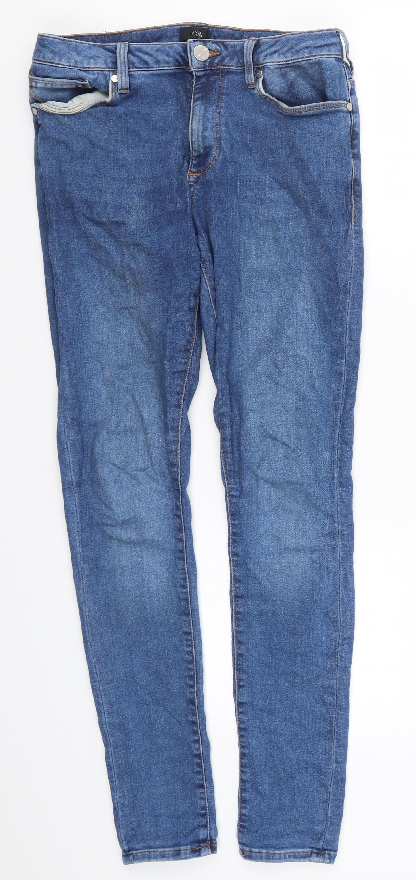 River Island Mens Blue  Denim Skinny Jeans Size 32 L30 in